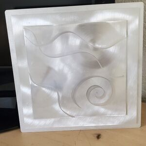 Handmade Etched Spun Aluminum Metal Modern Industrial Wall Art
